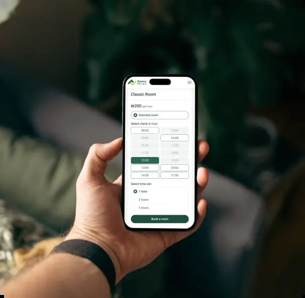 Booking rooms online by hours
